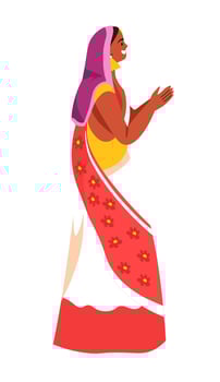 Woman in Colorful Sari Art vector