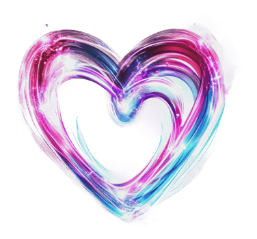 Flowing sparkly heart design png