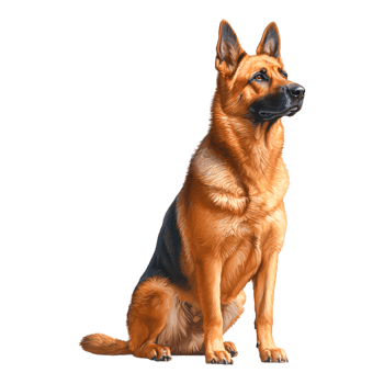 Portrait of a Majestic German Shepherd Dog png