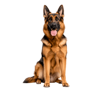 Happy German Shepherd Dog Standing Proudly png