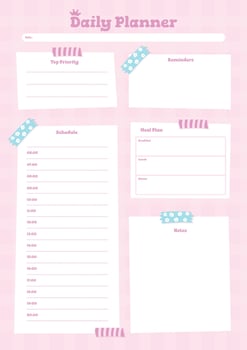 Daily Planner Template with Schedule and To-Do List vector