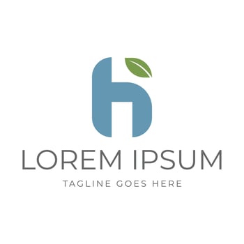 Initial Letter H for Holistic Herbal Leaf Leaves Garden Nature Logo Design vector