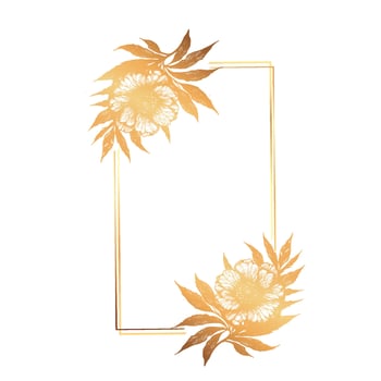 gold frame with flower vector