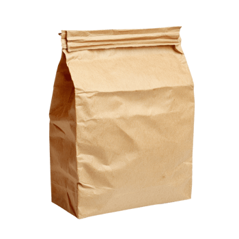 Brown paper bag used for storing groceries at home png