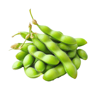 Edamame pods on a white surface png