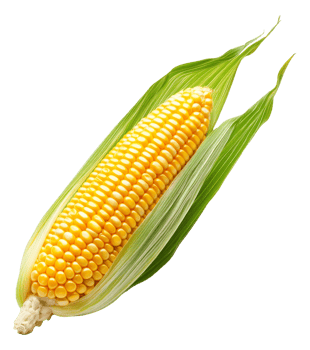 Bright yellow corn on the cob png