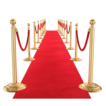 red carpet with pole barricade on a transparent background png