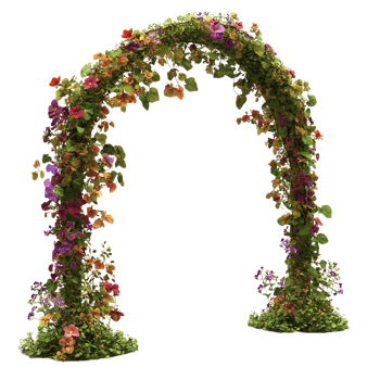 Garden Flower Vine Arch on transparent background png