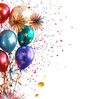 Happy New Year Social Media Banner on transparent background png