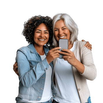 premium image of a woman photographing herself and her surroundings png