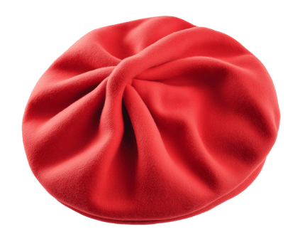 classic red french beret with soft slouchy shape isolated background for fashion and artistic style png