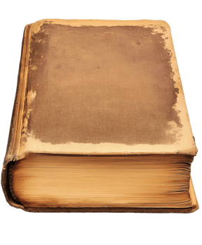 vintage book with aged cover and worn pages classic antique isolated background png