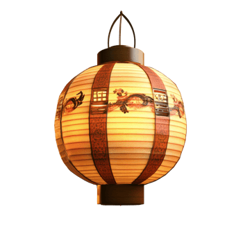 Traditional art style lantern png