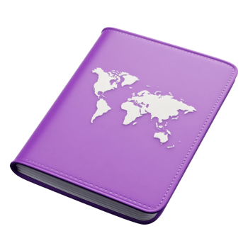 Purple map travel organizer. Stylish png