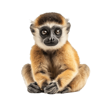Inquisitive monkey gazes at camera png