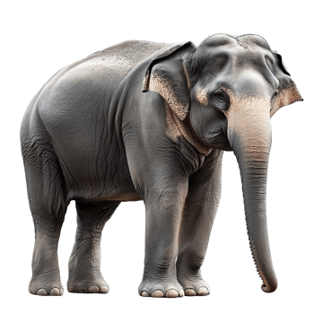 Elephant illustration in natural pose png