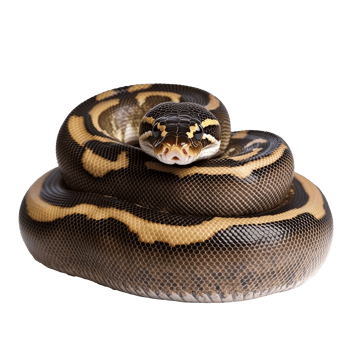 Ball python curled up in a relaxed position png