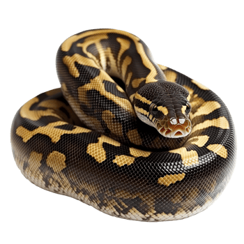 Colorful python resting in a coiled position png