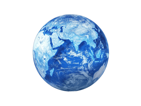 Earth in vibrant blue and green png