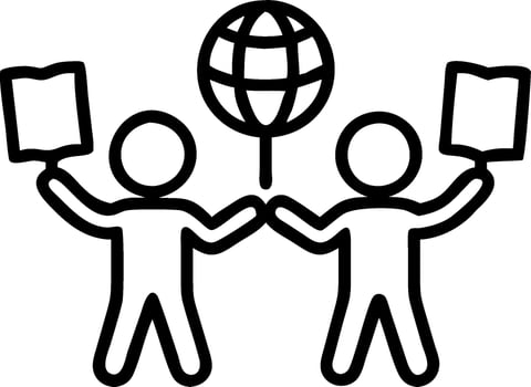 Kids with Maps and Floating School Globe concept as Kids holding maps with a floating school globe behind them set against a blank background offering ample spac vector