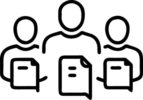 People with Watercolor Brushes and Business Documents concept as A group of people holding watercolor brushes and business documents set against a whimsical back vector