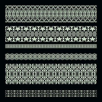 Simple vintage border. A combination of beautiful horizontal carvings. vector