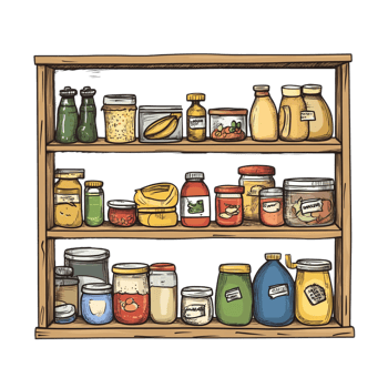 Hand drawn pantry cartoon vector illustration on a transparent background png