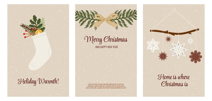 Christmas Greeting Posters Set vector