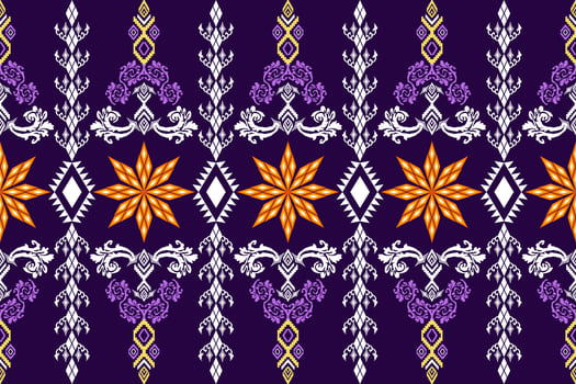 Geometric ethnic patterns on black background vector