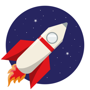 rocket line icon Spaceship flies in atmosphere, successful launch Launching a space rocket with fire png