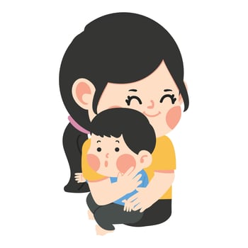 Cute woman holding a baby vector