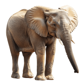 Graceful African elephant in nature png