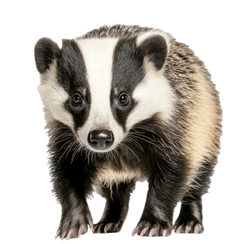 A badger is curiously exploring its environment png