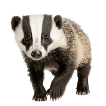 Badger exploring its surroundings in daylight png