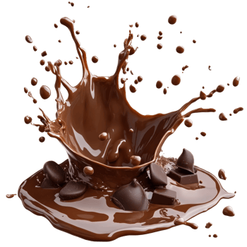 Chocolate splash creates dynamic visual impact png