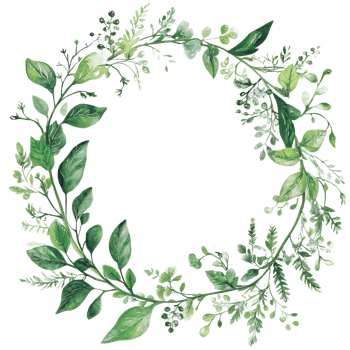Leafy wreath design for nature lovers png