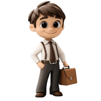 Professional with briefcase in suit png