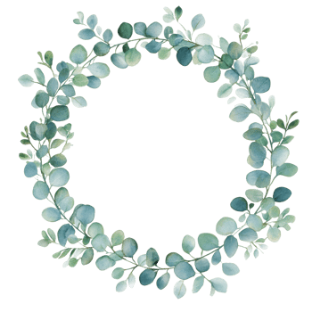 Decorate with a beautiful green eucalyptus wreath png