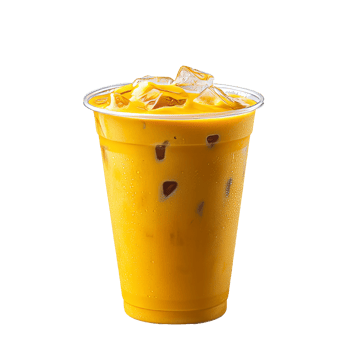 Refreshing mango iced drink served in cup png