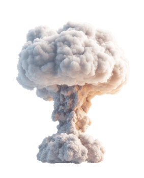 Cloud rises dramatically from explosion png