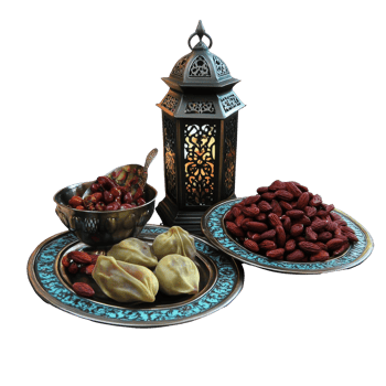 Middle Eastern platter with lanterns png