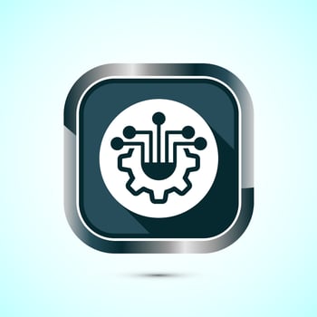 Information technology icon design illustration. Digital tech icon, Gray Shadow Button Design vector