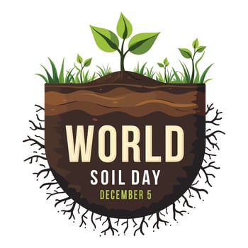 Rooting for Soil Health World Soil Day Logo vector