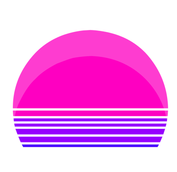 Abstract retro sunset with stripe png