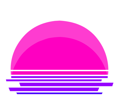 Retro sunset graphic illustration png