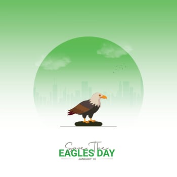National Save the Eagles Day poster design concept which is celebrated every January 10, is suitable for posters, banners, background vector