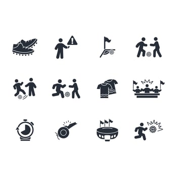 Football and soccer icon set..Editable stroke.linear style sign for use vector