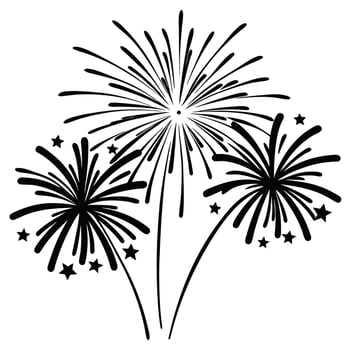 Fireworks display on a white background for celebrations and events vector