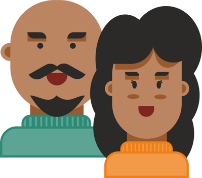A man and woman with a mustache and beard png