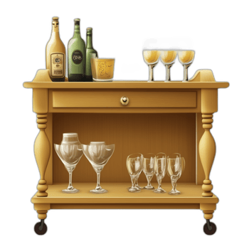 American Traditional Bar cart Furniture piece, Furniture design png